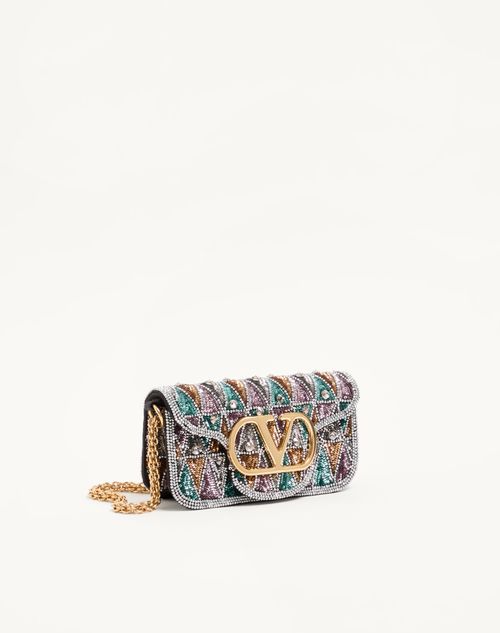 Valentino Garavani - Valentino Garavani Locò Small Embroidered Shoulder Bag - Multicolor - Woman - Shoulder Bags