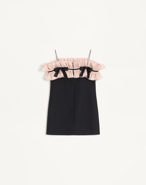 Valentino - Crepe Couture Short Dress - Black/pink - Woman - Dresses