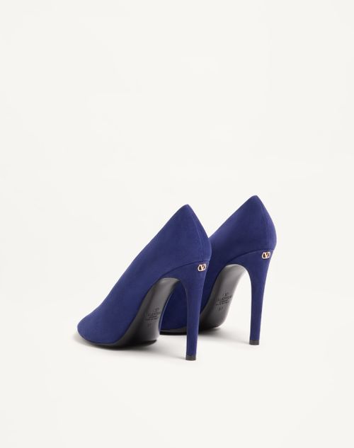Valentino Garavani - Open Toe Révélé Suede Pumps 105mm - Indigo - Woman - Pumps And Slingbacks