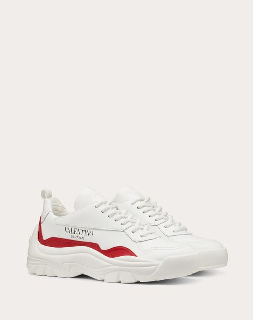 Valentino Garavani - Gumboy Sneaker In Calfskin - White/pure Red - Woman - Woman Sale