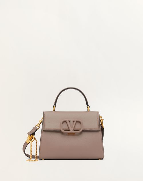 Valentino Garavani - Borsa A Mano Piccola Vsling In Vitello Granato - Clay/rose Quartz - Donna - Borse A Mano