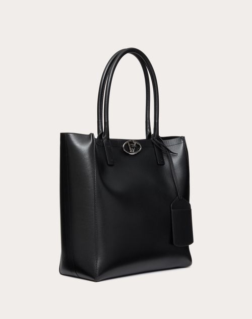 Valentino Garavani - Borsa Shopping Media Vlogo Locker In Pelle - Nero - Uomo - Borse