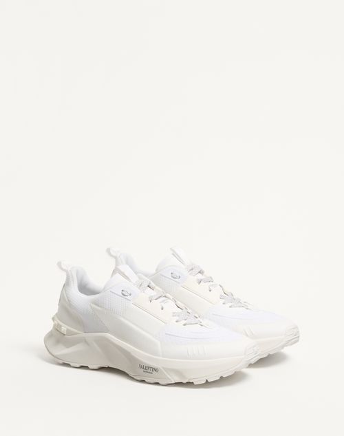 Valentino Garavani - True Act Low Top Sneaker In Mesh And Rubberized Fabric - White - Man - Man