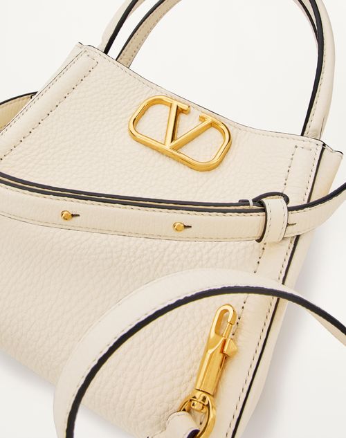 Valentino Garavani - Valentino Garavani Alltime Small Handbag In Grainy Calfskin - Ivory - Woman - Top Handle Bags