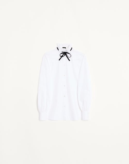 Valentino - Camicia In Techno Popeline - Bianco - Donna - Camicie E Top