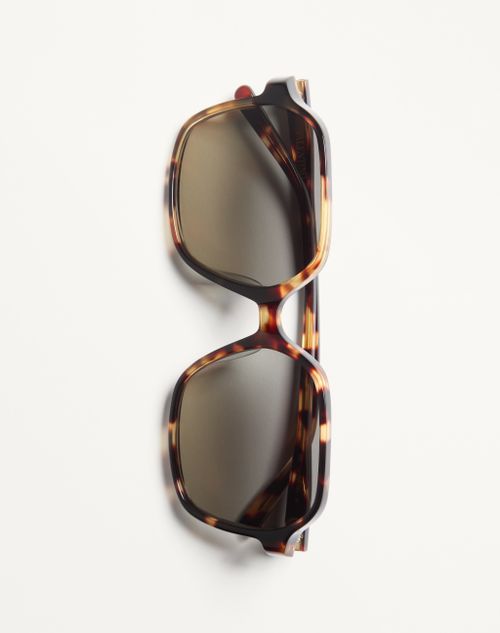 Valentino - レクタンギュラー アセテート アイウェア - ハバナ/グレー - ウィメンズ - アイウェア