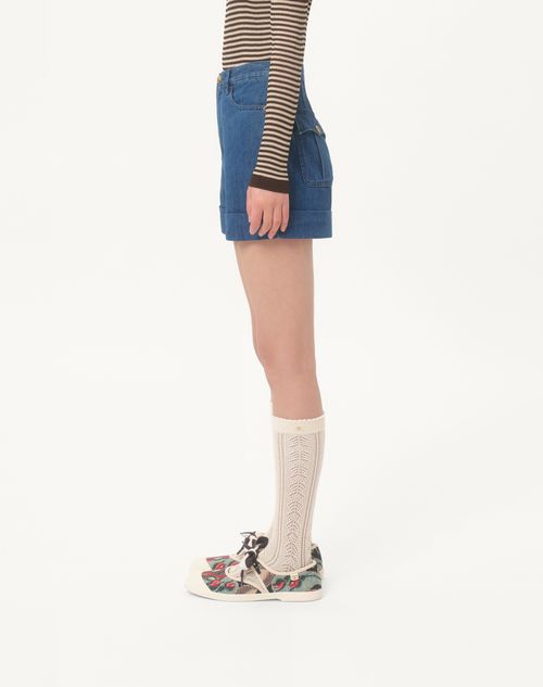 Valentino - SHORTS DE MEZCLILLA LIVIANA  - Denim - Mujer - Denim