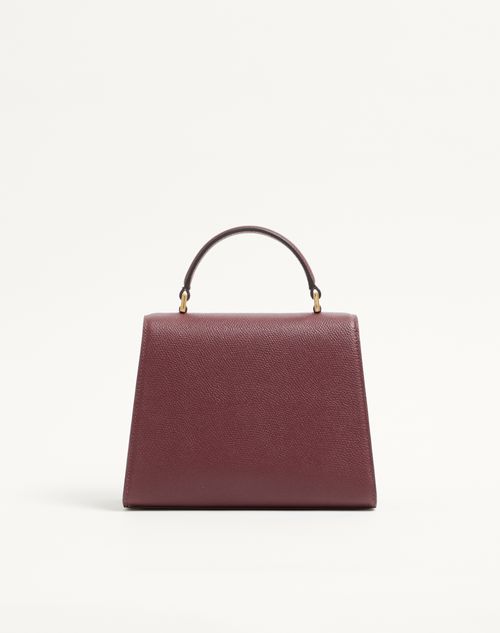 Valentino Garavani - Valentino Garavani Vsling Small Handbag In Grainy Calfskin With Jewel Logo - Rosewood - Woman - Top Handle Bags