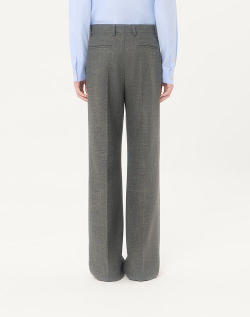 Valentino - Valentino Mouliné Wool Trousers - Dark Green - Man - Pants And Shorts