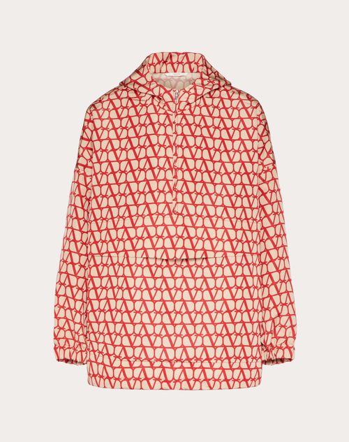 Valentino - Silk Faille Anorak With All-over Toile Iconographe Print - Beige/red - Man - Man