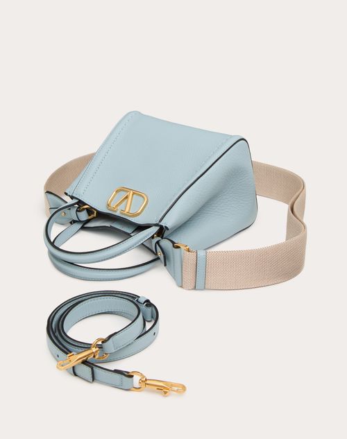 Valentino Garavani - Valentino Garavani Alltime Small Handbag In Grainy Calfskin - Porcelain Blue - Woman - Top Handle Bags