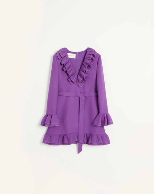 Valentino - Robe Courte En Crêpe Couture - Violet - Femme - Robes