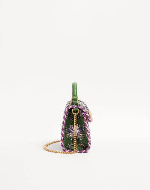 Valentino Garavani - Valentino Garavani Mini Vsling Embroidered Handbag With Jewel Logo - Multicolor - Woman - Top Handle Bags