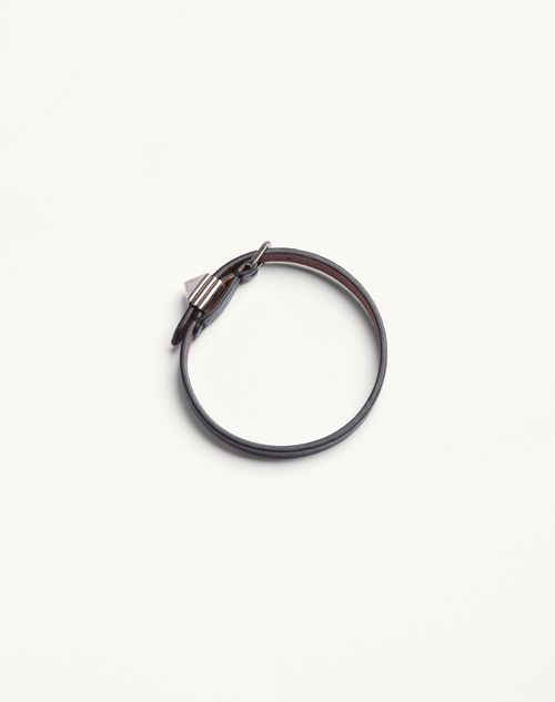 Valentino Garavani - Pulsera Rockstud De Cuero De Valentino - Negro - Hombre - Joyas