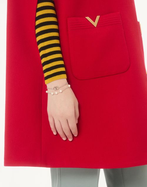 Valentino Garavani - Vlogo Signature Metal Bracelet With Swarovski® Pearls - Palladium/cream - Woman - Accessories