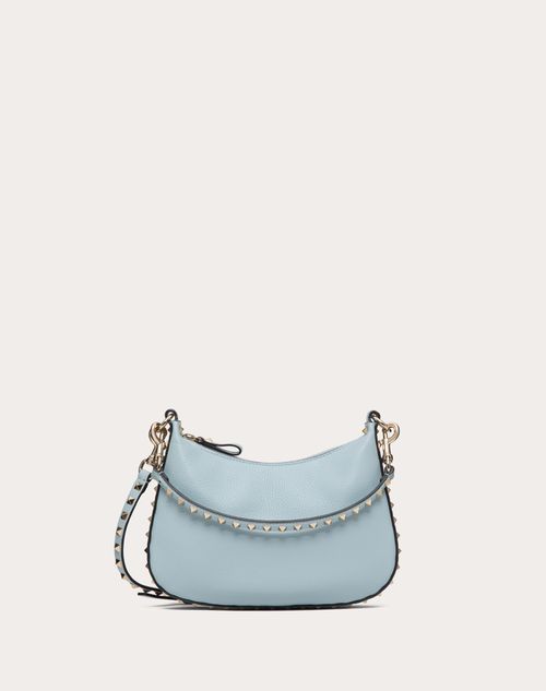 Valentino Garavani - Small Rockstud Hobo Bag In Grainy Calfskin - Porcelain Blue - Woman - Woman Bags & Accessories Private Promotions