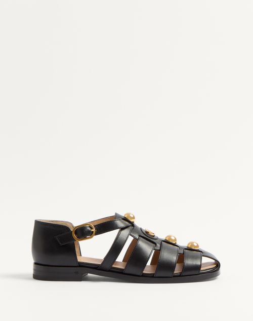 Valentino Garavani - Vlogo Signature Calfskin Fisherman Sandal 20mm - Black - Woman - Sandals