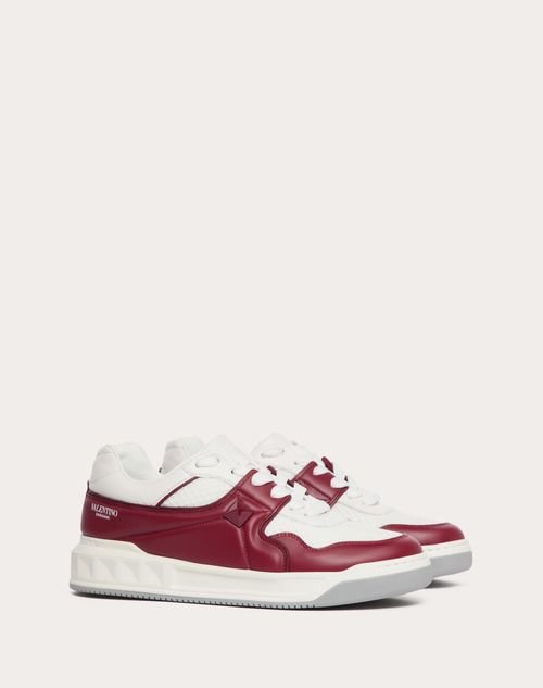 Valentino Garavani - One Stud Low-top Mesh And Nappa Leather Sneaker - Red/white - Man - Sneakers