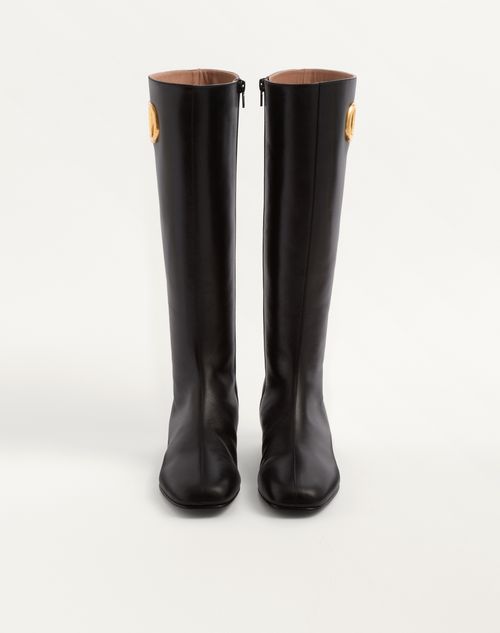 Valentino Garavani - Vlogo Signature Kidskin Boot 20mm - Black - Woman - Boots