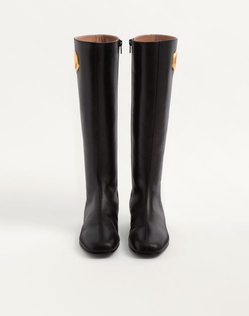Valentino Garavani - Vlogo Signature Kidskin Boot 20mm - Black - Woman - Boots