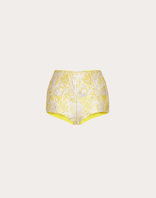 Valentino - Iris Brocade Shorts - Yellow/silver - Woman - Trousers And Shorts