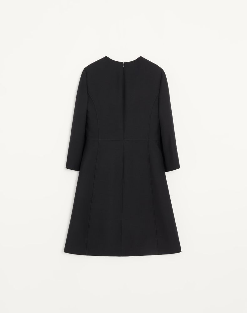 Valentino Crepe Couture Midi Dress Woman Black 48