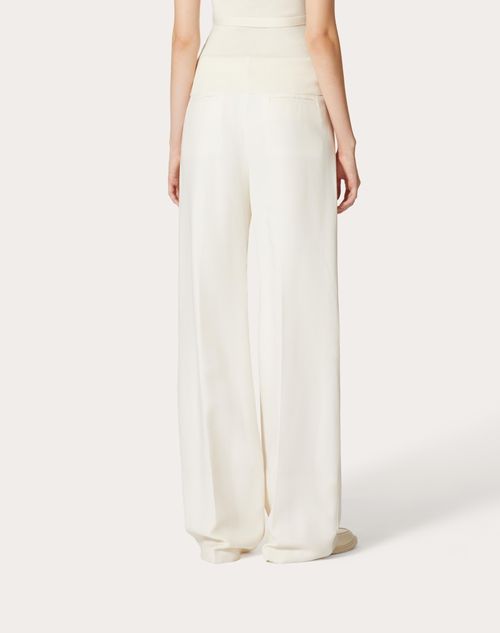 Crepe Couture Trousers for Woman in Ivory | Valentino CH
