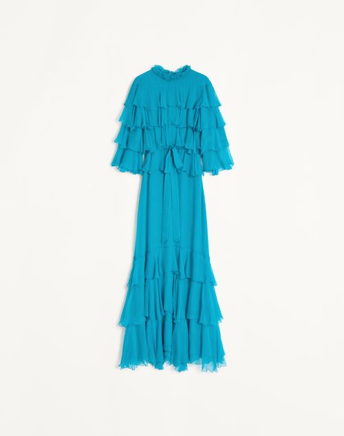 Valentino - Chiffon Evening Dress - Peacock - Woman - Gowns