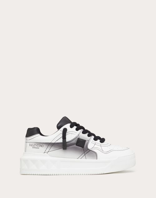 Valentino Garavani - One Stud Xl Nappa Leather Low-top Sneaker - White/ Black - Man - Man Sale