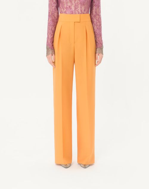 Valentino - British Mohair Trousers - Orange - Woman - Trousers And Shorts
