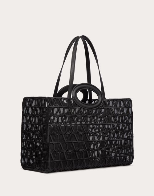 Valentino Garavani - Le Troisieme Embroidered Shopping Bag - Black - Woman - Totes