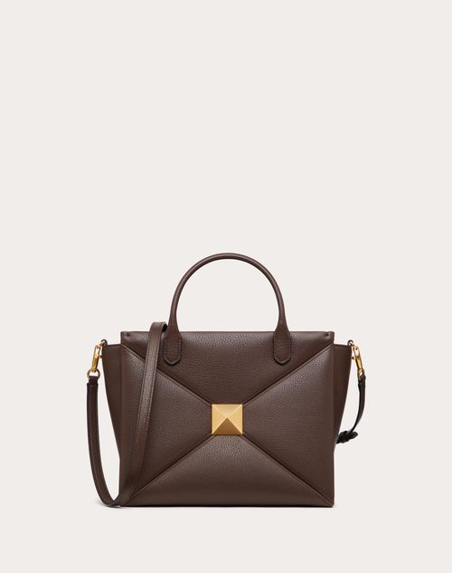 Valentino Garavani - Medium One Stud Grainy Calfskin Handbag - Fondant - Woman - Top Handle Bags