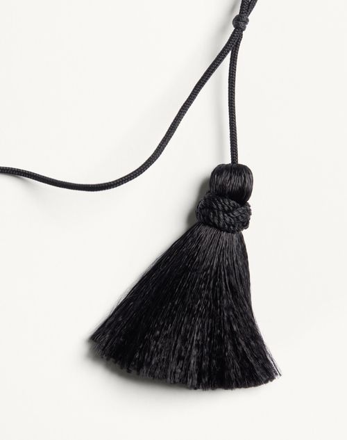 Valentino Garavani - Gardienne Hair Accessory And Necklace In Metal, Crystal And Rope With Tassel - Antique Brass/black - Woman - Fashion Jewelry