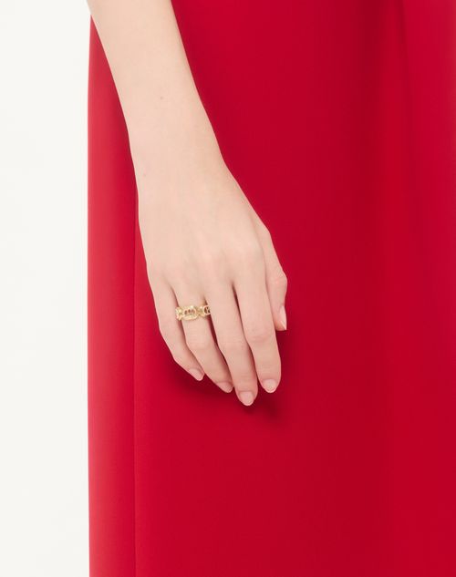 Valentino Garavani - Ovalette Metal And Swarovski® Crystal Ring - Gold/crystal - Woman - Jewelry