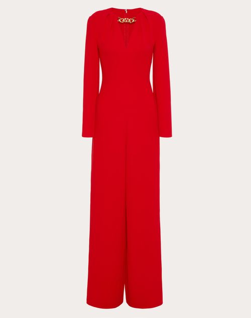 Valentino - Cady Couture Vlogo Chain Jumpsuit - Red - Woman - Jumpsuits