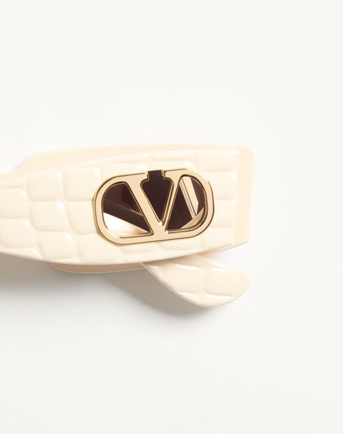 Valentino - Lunettes Rectangulaires En Acétate - Ivoire/gris Dégradé - Femme - Lunettes De Soleil