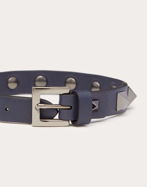 ROCKSTUD LEATHER BRACELET WITH RUTHENIUM STUDS