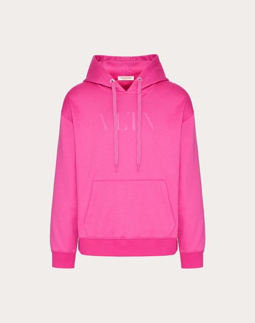 COTTON HOODED SWEATSHIRT WITH VLTN PRINT