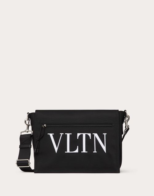Valentino Garavani - Vltn Nylon Messenger Bag - Black/white - Man - Man Sale