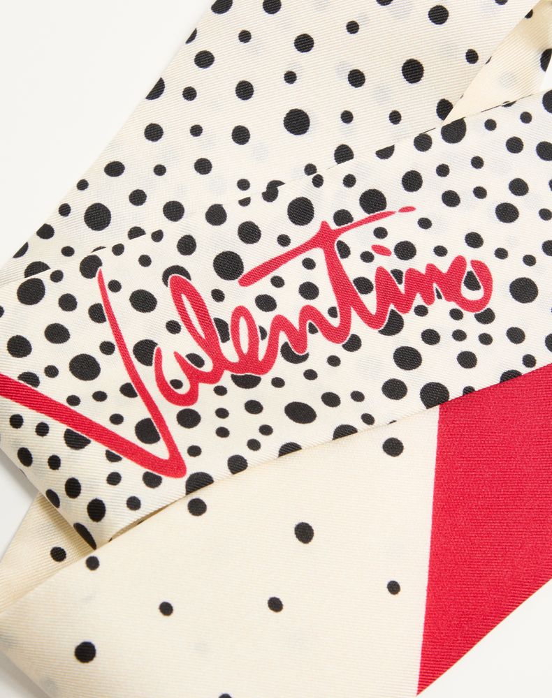 Valentino Garavani Little Stars Starry Silk Bandeau Scarf Woman Vanilla/Multicolour Uni