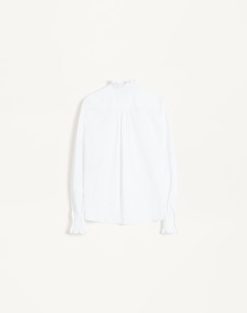 Valentino - Cotton Popeline Shirt - White - Woman - Shirts & Tops