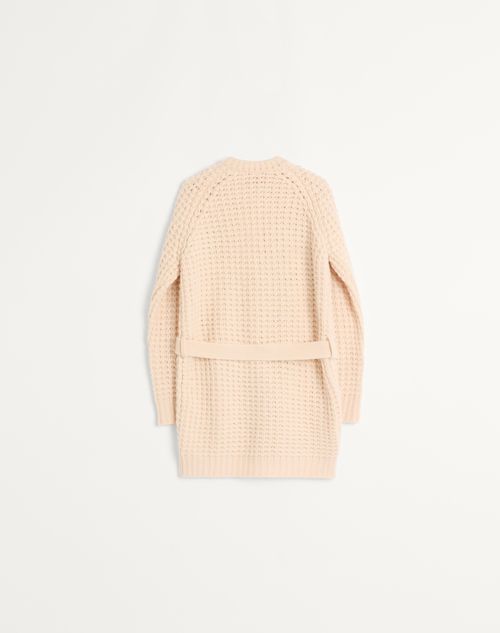Valentino - Embroidered Wool Knit Coat - Birch/multicolour - Woman - Knitwear