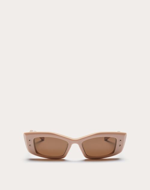 Valentino - V -rectangular Acetate  - Beige/dark Brown - Woman - Man