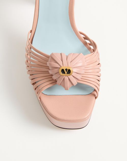 Valentino Garavani - Coeur Royal Platform Sandal In Kidskin 115mm - Pink - Woman - Gifts For Her