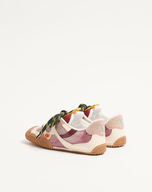 Valentino Garavani - Amphibia Trainer In Rubberised Calfskin And Calfskin - Pink - Woman - Sneakers