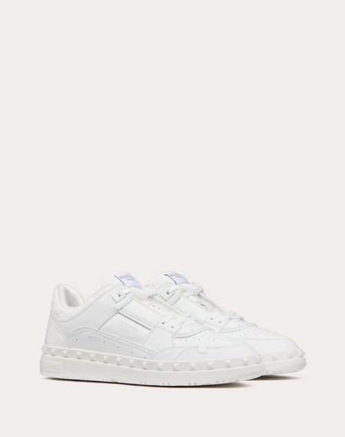 Valentino Garavani - Freedots Low-top Trainer In Calfskin - White - Man - Sneakers