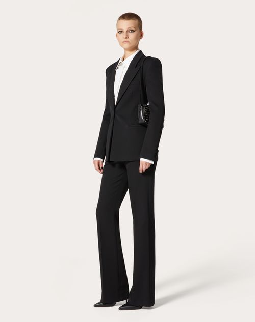 Valentino - Blazer In Grisaille - Black - Woman - Jackets And Blazers