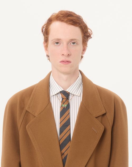 Valentino - Valentino Light Wool Drap Coat With Belt - Tan - Man - Coats And Blazers