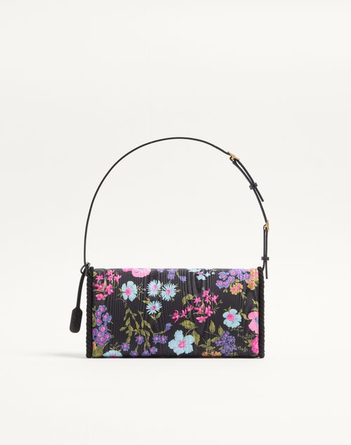 Valentino Garavani - Valentino Garavani Devain Small Shoulder Bag In Moiré Papier Floral Fabric - Multicoloured - Woman - Shoulder Bags