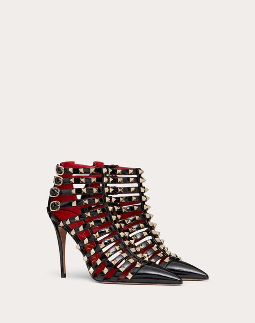 Valentino Garavani - Rockstud Patent-leather Boot 100 Mm - Black - Woman - Rockstud Alcove - Shoes